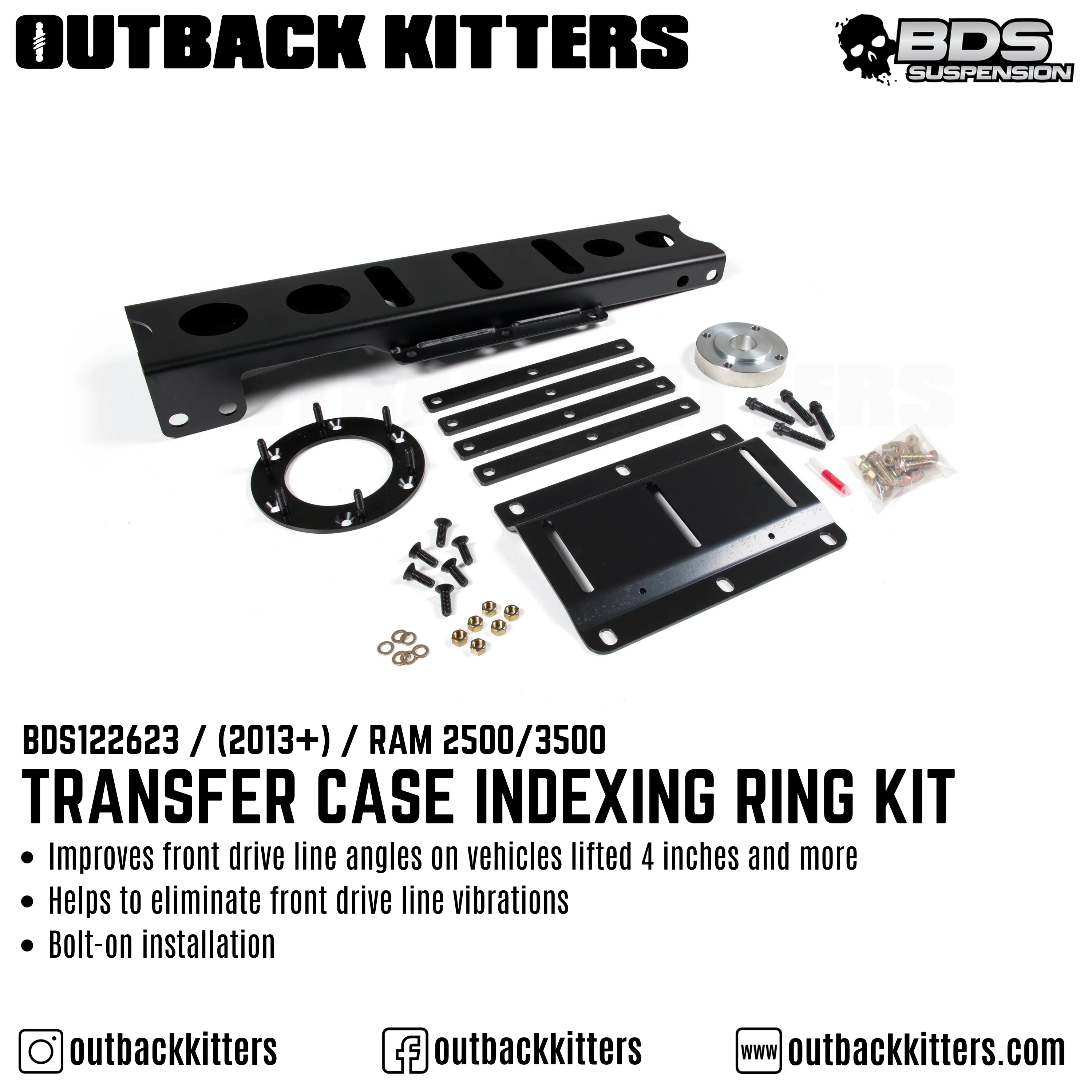 BDS Suspension 2013+ Ram 2500/3500 Transfer Case Indexing Ring Kit - Outback Kitters