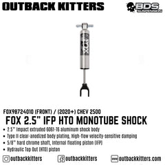 Fox 2.5" IFP HTO Monotube Shock (Front) to suit 2020+ Chev 2500 - Outback Kitters