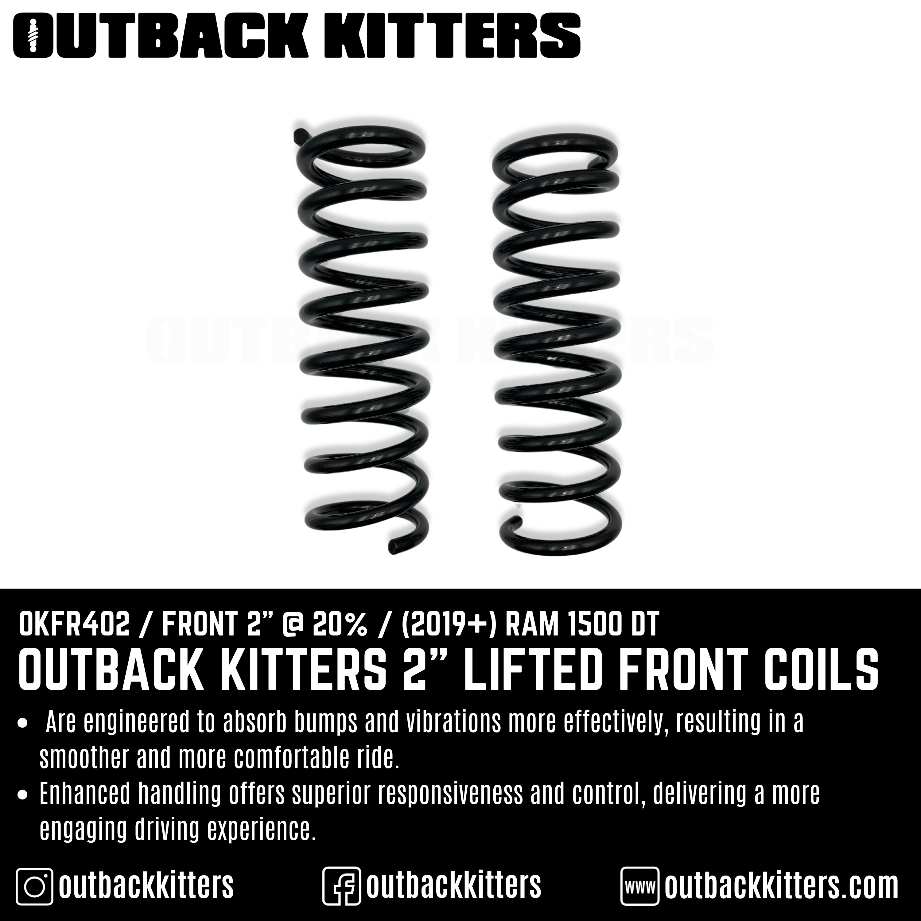 Outback Kitters 2" Lifted Front Coils for 2019+ RAM 1500 DT - Outback Kitters