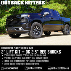 Outback Kitters 2" Levelling Kit for 2019+ Chevy Silverado 1500 - Outback Kitters