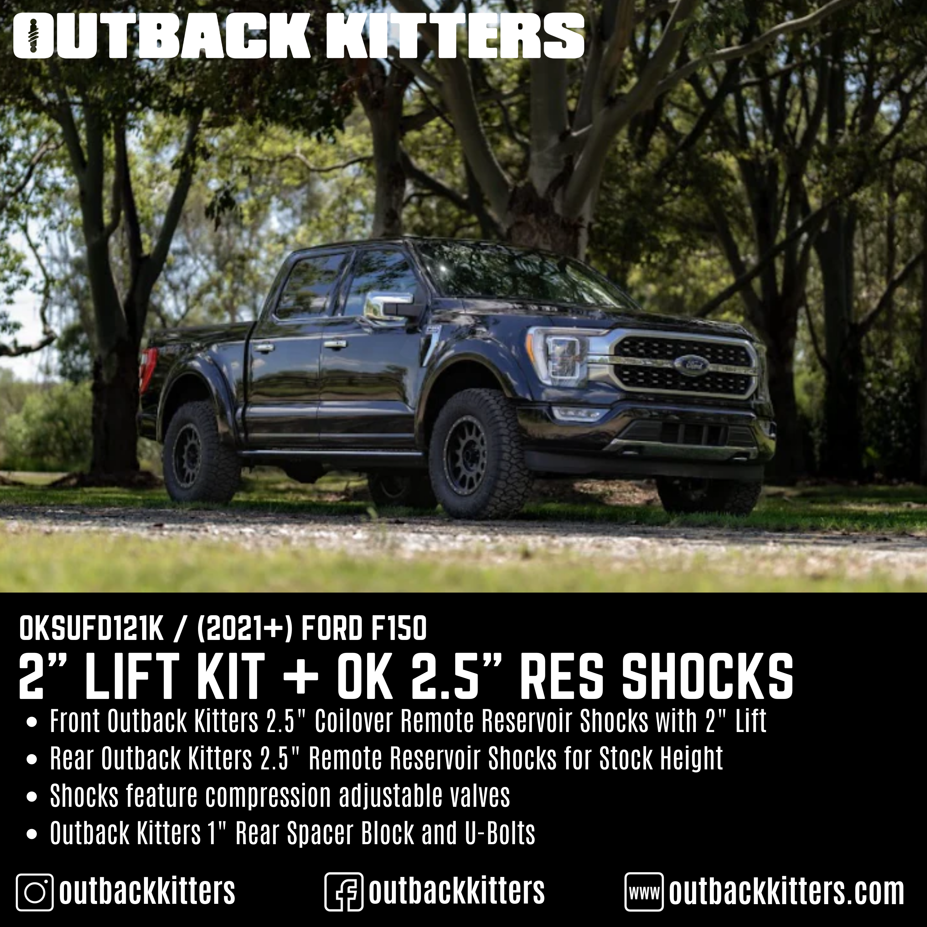 Outback Kitters 2" Lift Kit for 2021+ Ford F150 - Outback Kitters