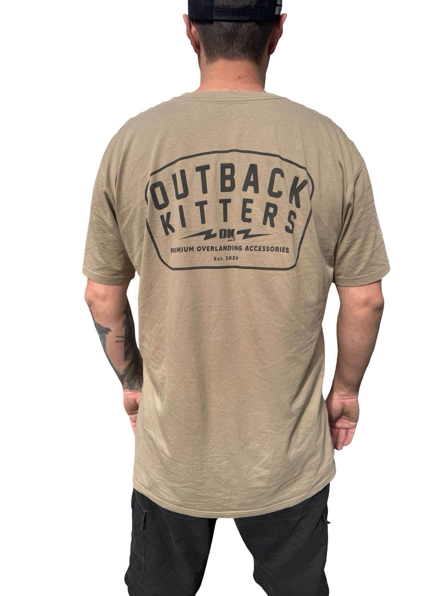 Outback Kitters "Hero" Taupe Tee_back