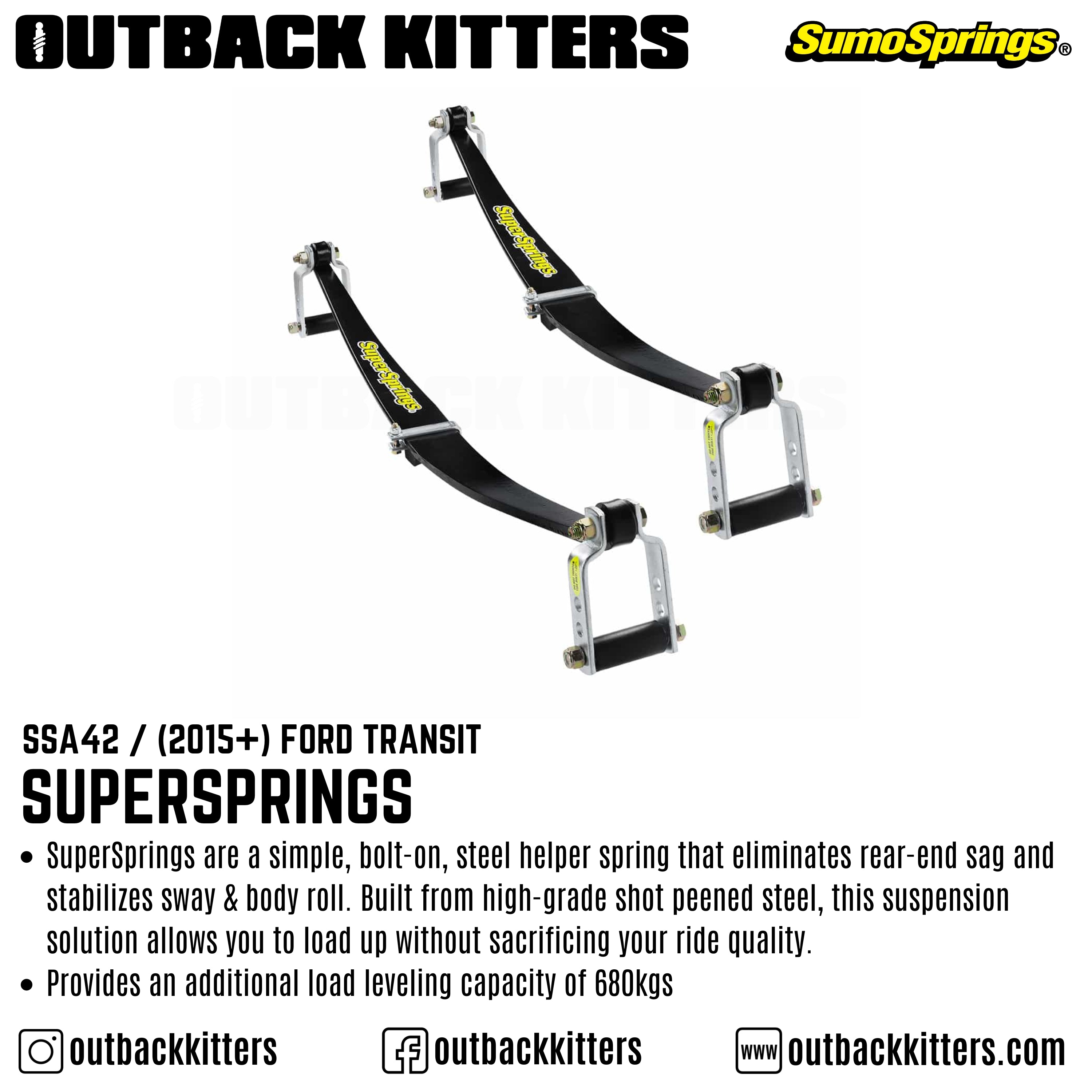 SuperSprings to suit 2015+ Ford Transit - Outback Kitters