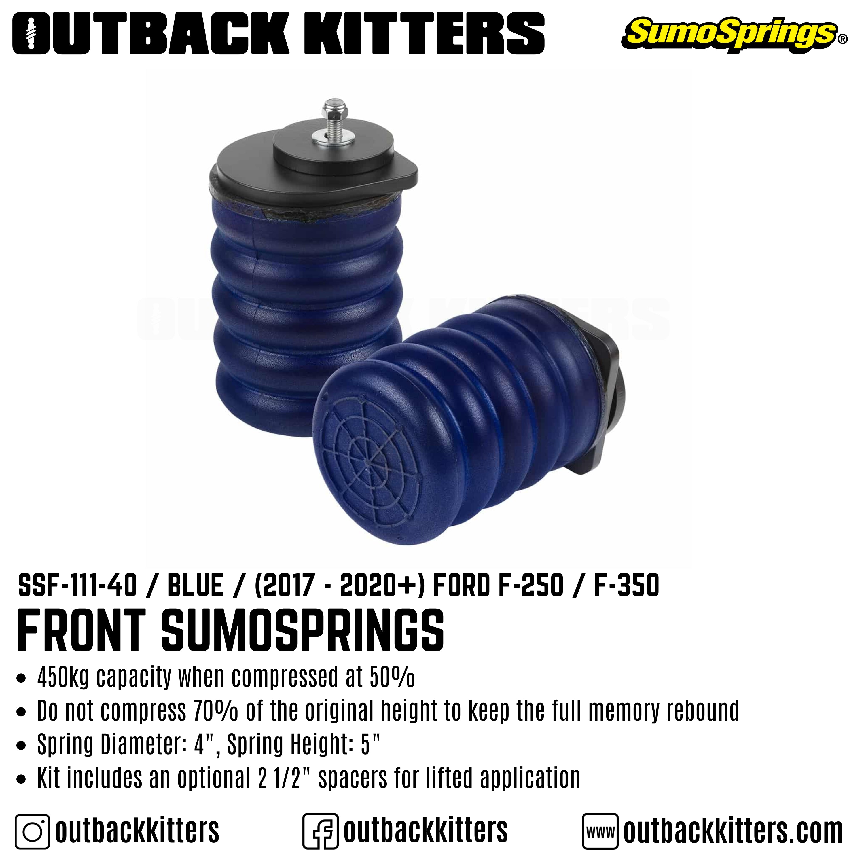 SumoSprings Front to suit 2017+ Ford F250 - Outback Kitters