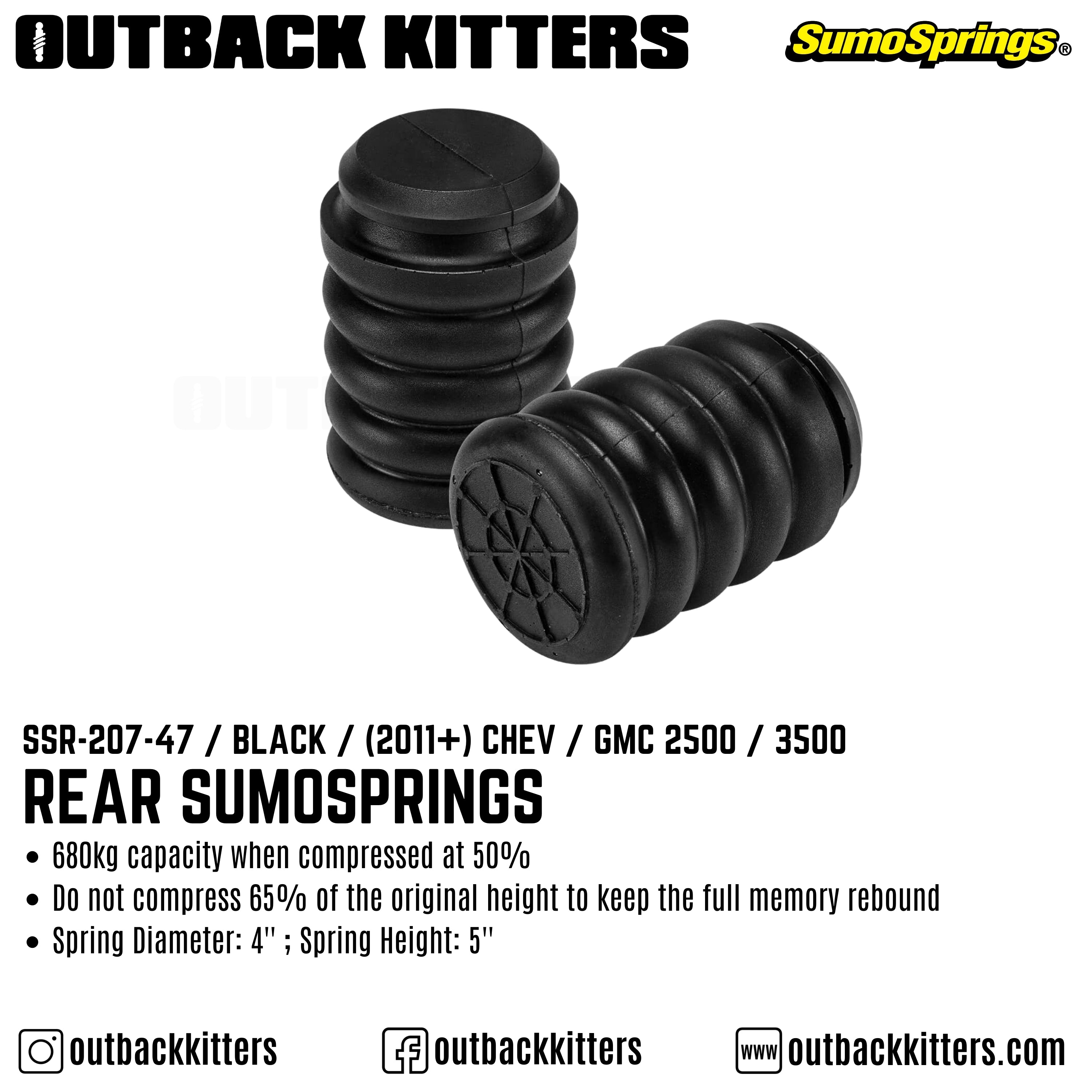 Rear SumoSprings to suit 2011+ Chevrolet Silverado / GMC Sierra 2500 / 3500 - Outback Kitters