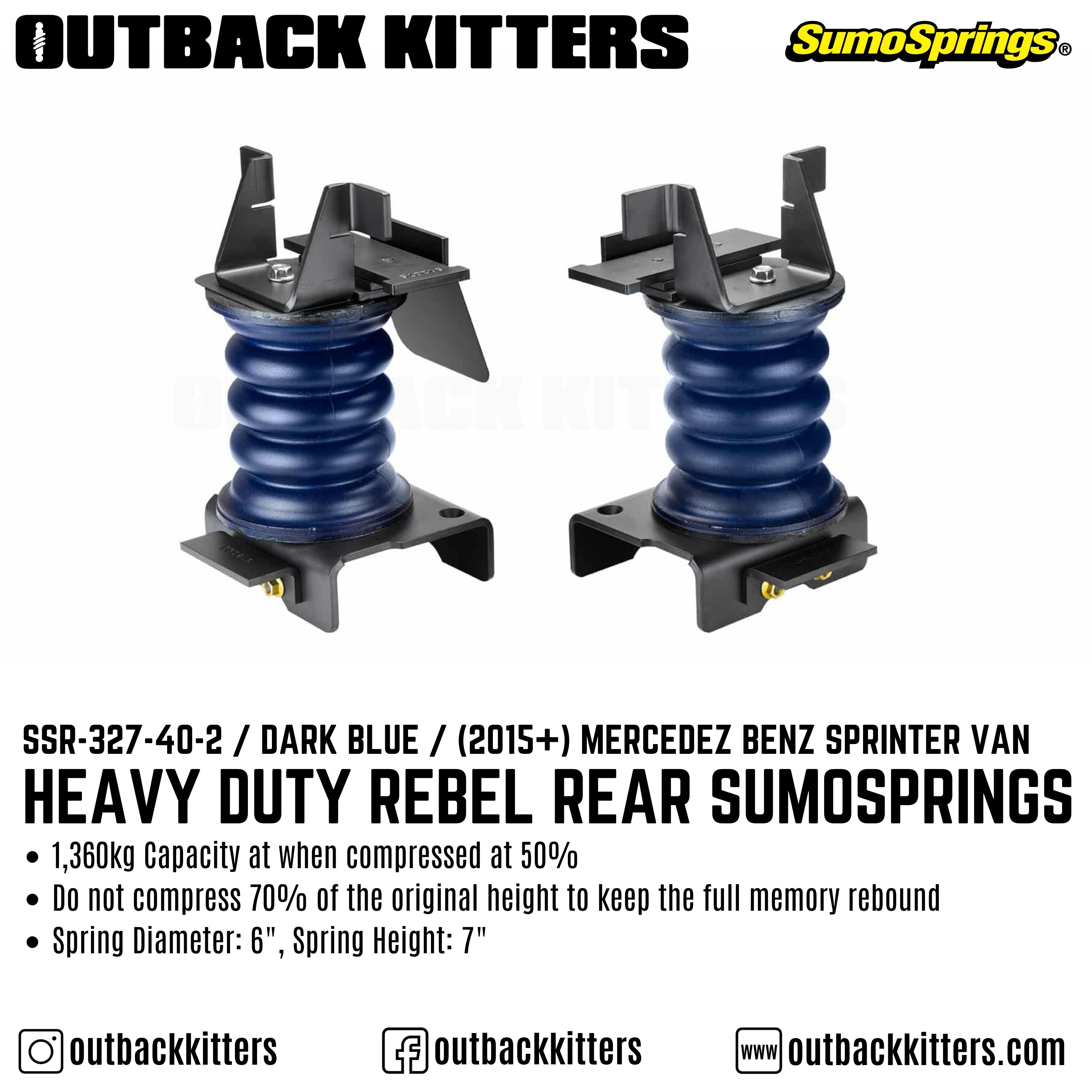 Heavy Duty Rebel Rear SumoSprings for Sprinter 2500 - Outback Kitters