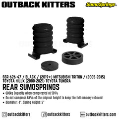 Rear SumoSprings to suit 2019+ Mitsubishi Triton / 2005-15 Toyota Hilux / 2000-21 Toyota Tundra - Outback Kitters