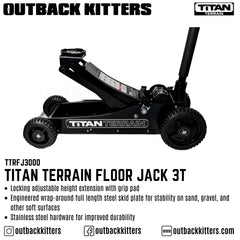 Titan Terrain 3 Tonne Hi Lift Hydraulic Trolley Jack - Outback Kitters