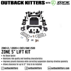 OK with Zone Offroad 5" Lift Kit for 2020+ Chev/GMC 2500 - Outback Kitters