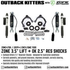 OK with Zone Offroad 3.5” Lift Kit for 2019+ Chev/GMC 1500 - Outback Kitters