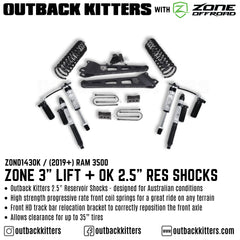 OK with Zone Offroad 3" Lift Kit for 2019+ Ram 3500 - Outback Kitters