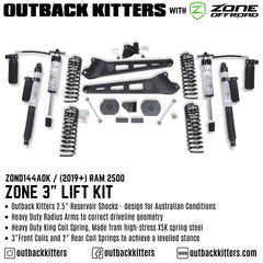 OK with Zone Offroad 3" Lift Kit for 2019+ Ram 2500 - Outback Kitters
