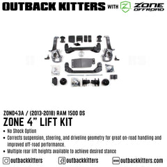 OK with Zone Offroad 4" Lift Kit for 2013-2018 Ram 1500 DS - Outback Kitters