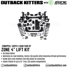 OK with Zone Offroad 4" Lift Kit for 2019+ Ram 1500 DT