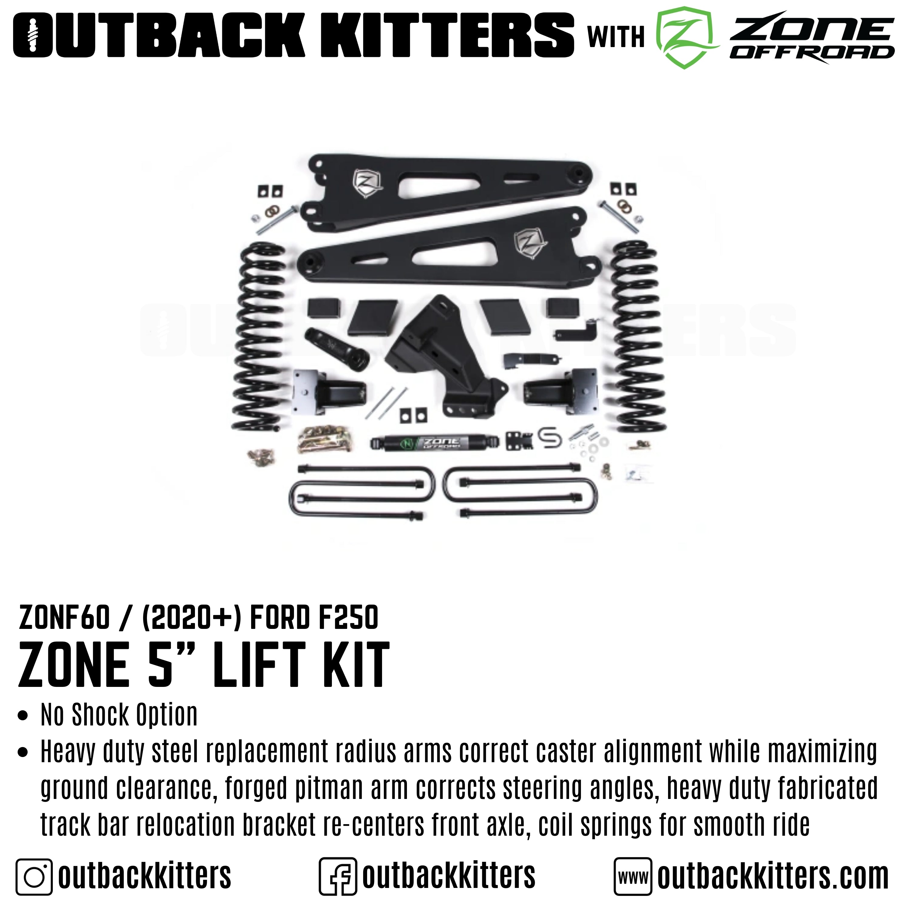 OK with Zone Offroad 5" Lift Kit for 2020-2022 Ford F250 - Outback Kitters
