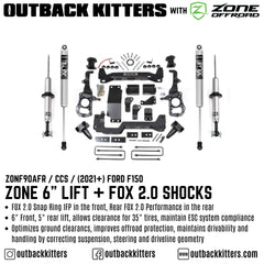 OK with Zone Offroad 6" Levelling Kit for 2021+ Ford F150 - Outback Kitters