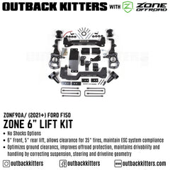 OK with Zone Offroad 6" Levelling Kit for 2021+ Ford F150 - Outback Kitters