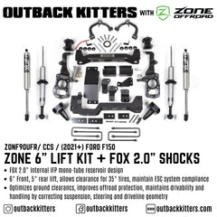 OK with Zone Offroad 6" Levelling Kit for 2021+ Ford F150 - Outback Kitters