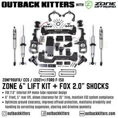 OK with Zone Offroad 6" Levelling Kit for 2021+ Ford F150 - Outback Kitters