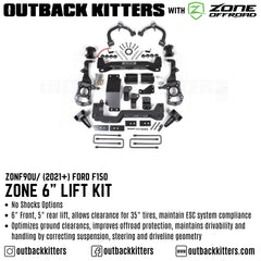 OK with Zone Offroad 6" Levelling Kit for 2021+ Ford F150 - Outback Kitters