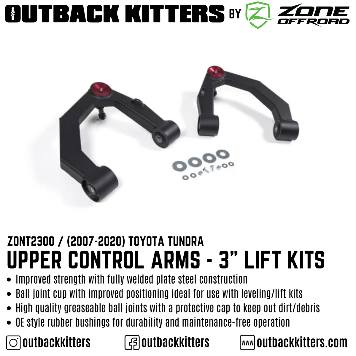 OK by Zone Upper Control Arms for 2007-2020 Toyota Tundra - Outback Kitters