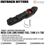 2013+ Ram 2500/3500 Mega Cab Long Range Fuel Tank, 6'4 Tub - Outback Kitters