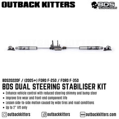 BDS Suspension Dual Steering Stabiliser Kit for 2005+ Ford F250/350 - Outback Kitters