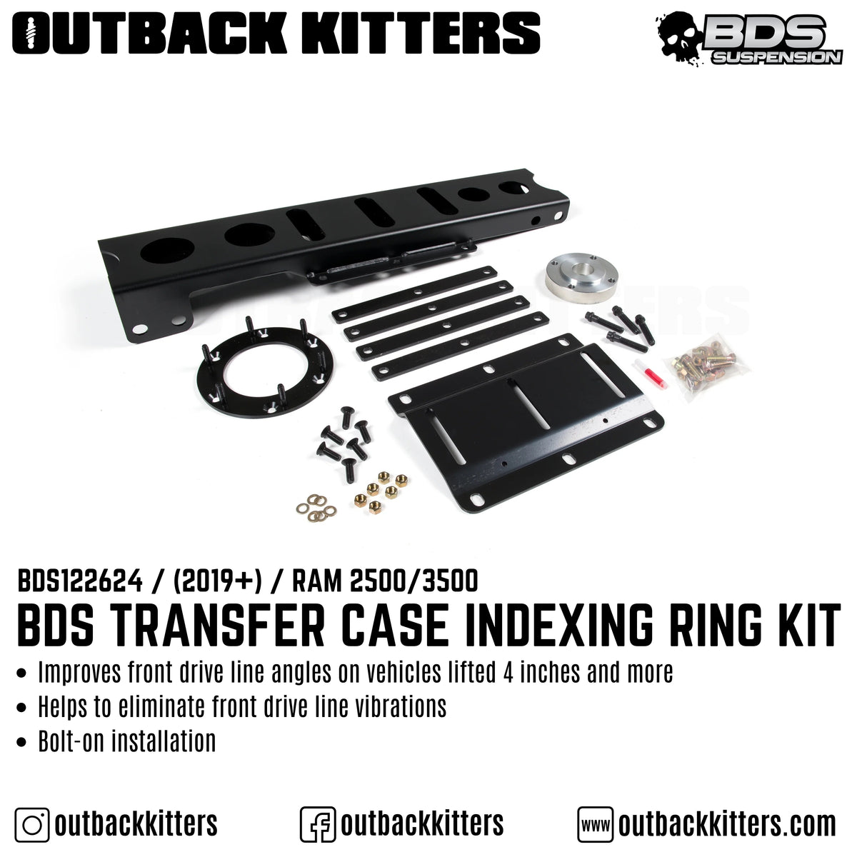 BDS Suspension 2019+ Ram 2500/3500 Transfer Case Indexing Ring Kit - Outback Kitters