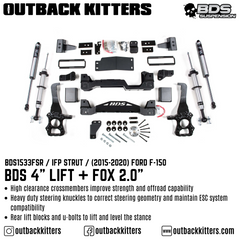 BDS Suspension 4" Lift Kit for 2015-2020 Ford F150 with Fox Shocks