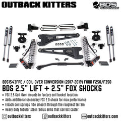 BDS Suspension 2.5" Coil-over Conversion Lift Kit with Radius Arms for Ford F150 (2017-2019) - Outback Kitters