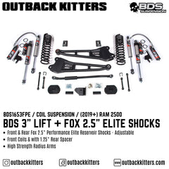 BDS Suspension 3" Lift Kit for 2019+ Ram 2500 - Outback Kitters