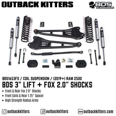 BDS Suspension 3" Lift Kit for 2019+ Ram 2500 - Outback Kitters