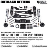 BDS Suspension 4" Lift Kit for 2019+ Ram 3500 with Fox Shocks - Outback Kitters