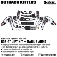 BDS Suspension 4" Lift Kit for 2019+ Ram 2500 with Fox Shocks - Outback Kitters