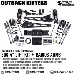 BDS Suspension 4" Lift Kit for 2019+ Ram 2500 with Fox Shocks - Outback Kitters