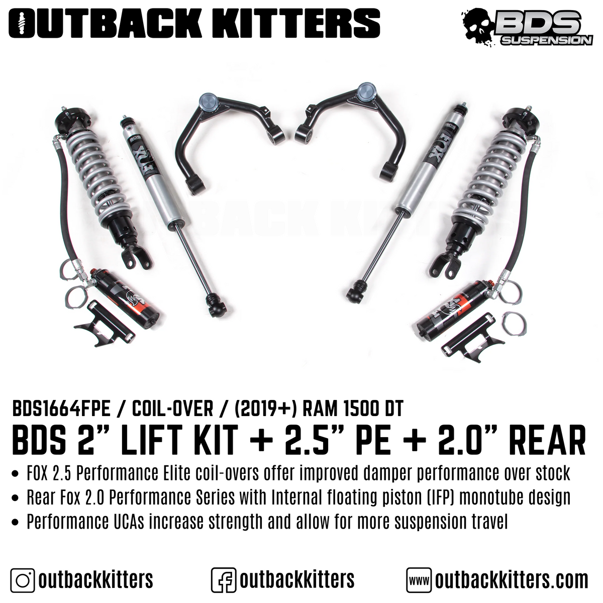 BDS 2-Inch Lift Kit for 2019+ RAM 1500 DT | Outback Kitters