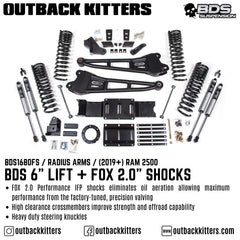 BDS Suspension 6" Lift Kit for 2019+ Ram 2500 with Fox Shocks - Outback Kitters