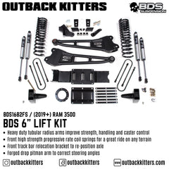 BDS Suspension 6" Lift Kit for 2019+ Ram 3500 with Fox Shocks - Outback Kitters