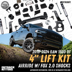 BDS Suspension 4" Lift Kit for 2019-2024 Ram 1500 DT Air Ride Suspension