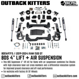 BDS Suspension 4" Lift Kit for Ram 1500 DT Air Suspension