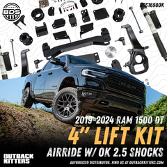 BDS Suspension 4" Lift Kit for 2019-2024 Ram 1500 DT Air Ride Suspension