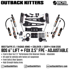 BDS Suspension 6" Lift Kit for 2019+ Ram 2500 with Fox Shocks - Outback Kitters