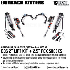 BDS Suspension 2" Lift Kit with 2.5" Fox Shocks for Ram 1500 DT (2019+) - Outback Kitters