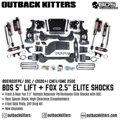 BDS Suspension 5" Lift Kit for 2020+ Chevy Silverado 2500 with Fox 2.5 Performance Elite Shocks - Outback Kitters