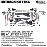 BDS Suspension 4" Lift Kit with Radius Arm for 2017-2019 Ford F-350