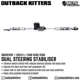 BDS Dual Steering Stabiliser Kit for 2013+ Ram 2500 / 3500 - Outback Kitters