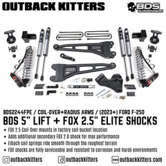 BDS Suspension 5" Coil Over Lift Kit with Radius Arms for 2023+ Ford F-250 - Outback Kitters