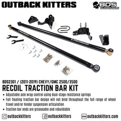 2011-2019 Chevy/GMC 2500/3500 HD Recoil Traction Bar Kit - Outback Kitters