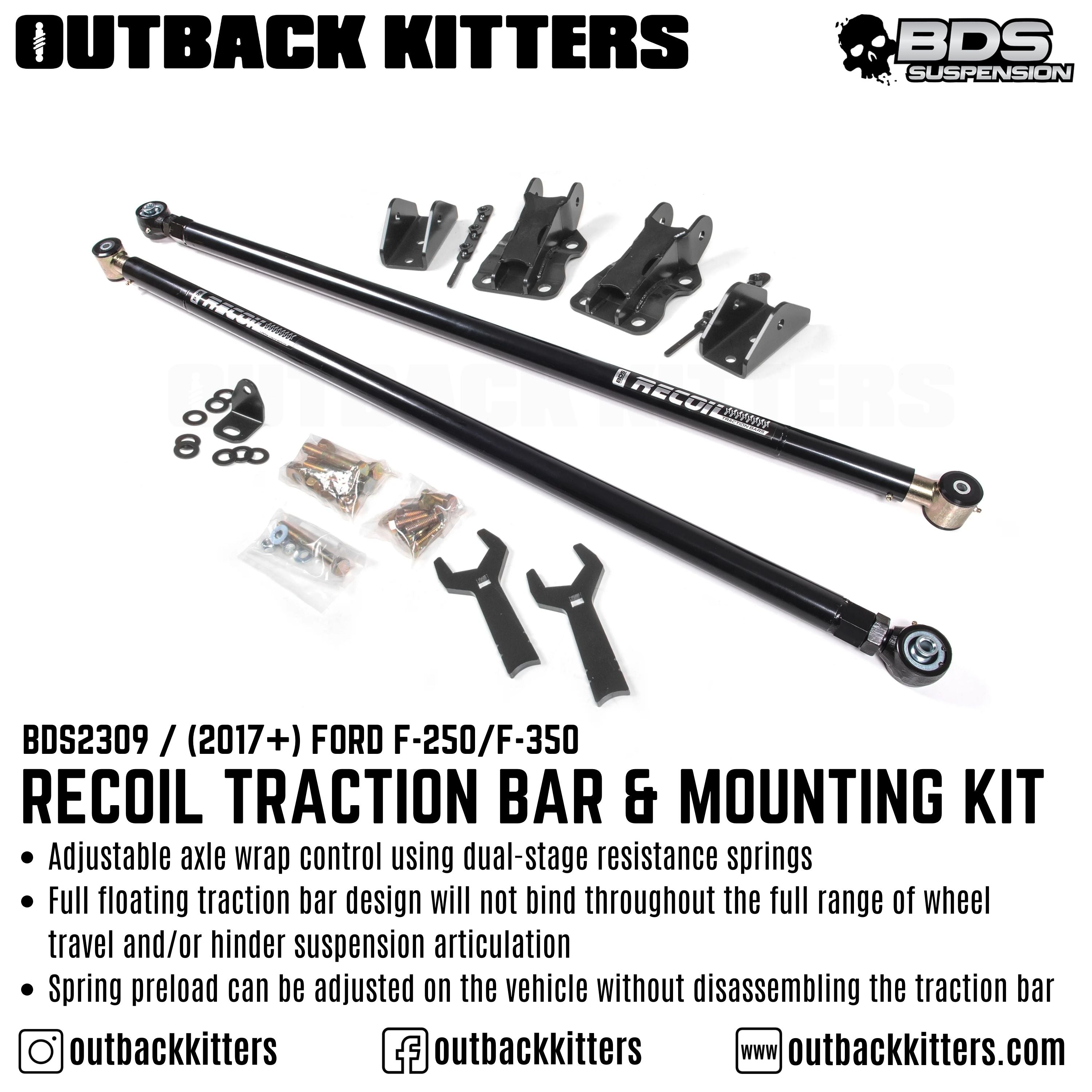 2017+ Recoil Traction Bar & Mounting Kit For Ford F250/350 (3.5-4in Axle) - Outback Kitters
