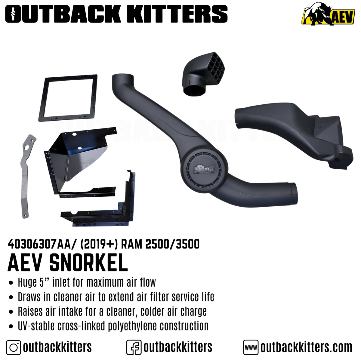 AEV 2019+ Snorkel for Ram 2500/3500 - Outback Kitters